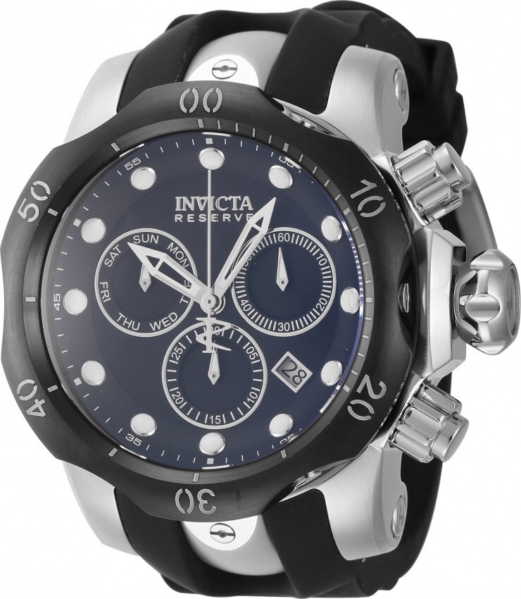 Invicta Men’s Venom Black Dial Chronograph Steel Black Bezel Quartz Watch 5732