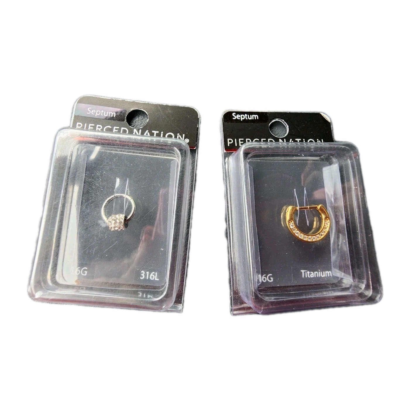 Spencers Pierced Nation Lot Of 2 Packs Of Septum Rings 16G