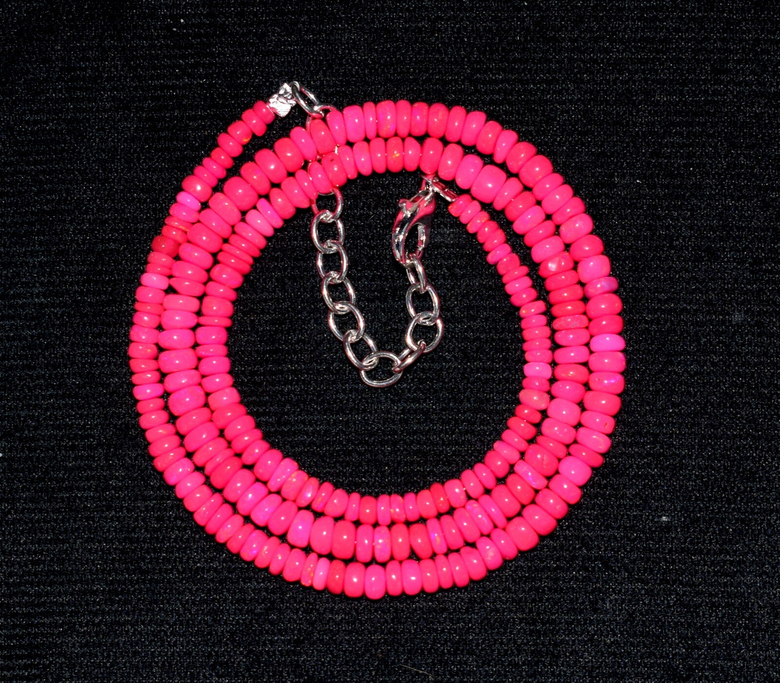 16″Natural Ethiopian Pink Opal Wello Fire Opal Gemstone Bead Necklace 3-4mm