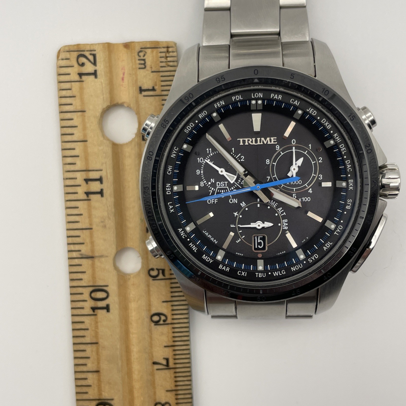 Rare Epson TRUME Watch GPS Light Charge Solar MB52-UAA0 Made In Japan B880187
