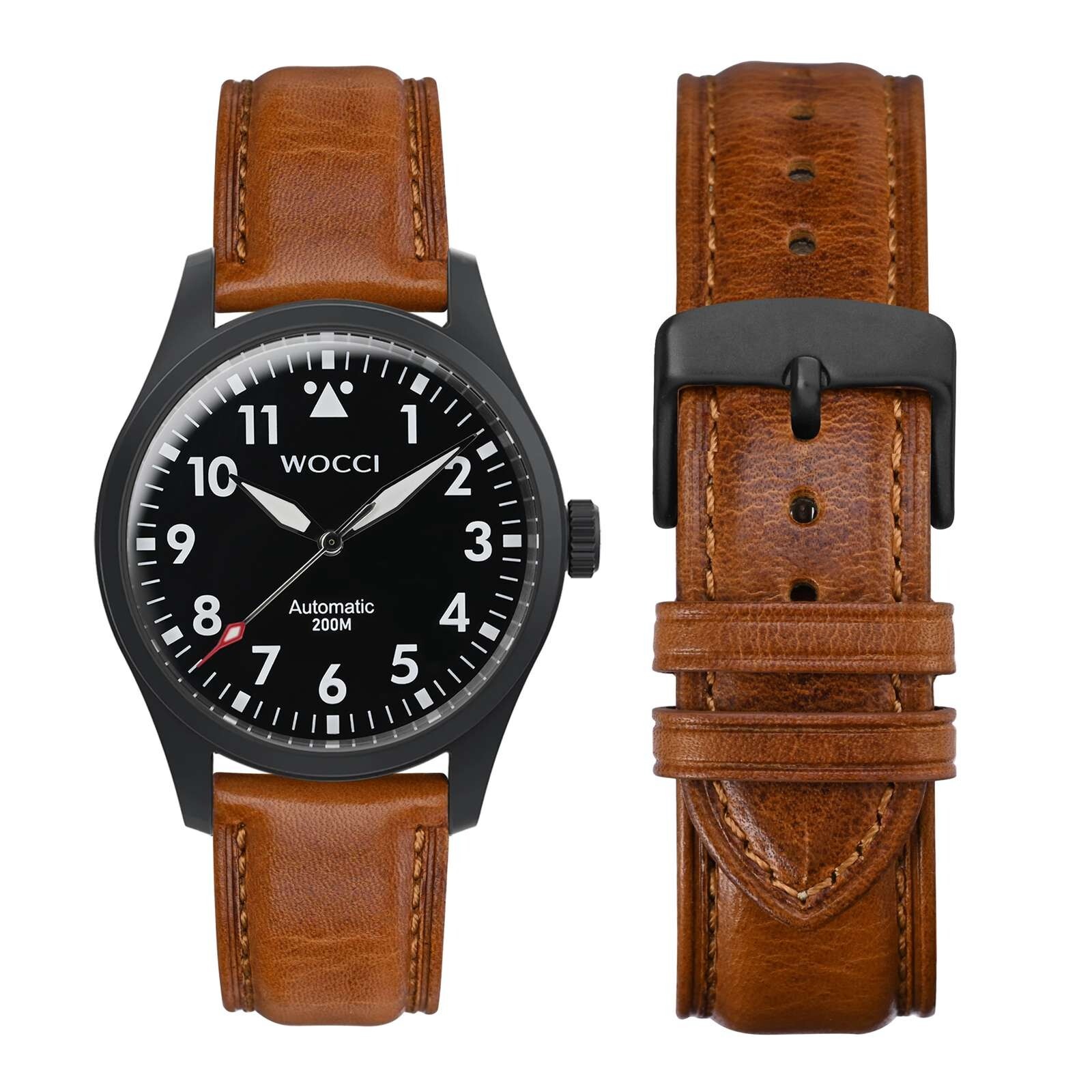 WOCCI Vintage Leather Watch Band 14 15 16 17 18 19 20 21 22 23 24mm Strap