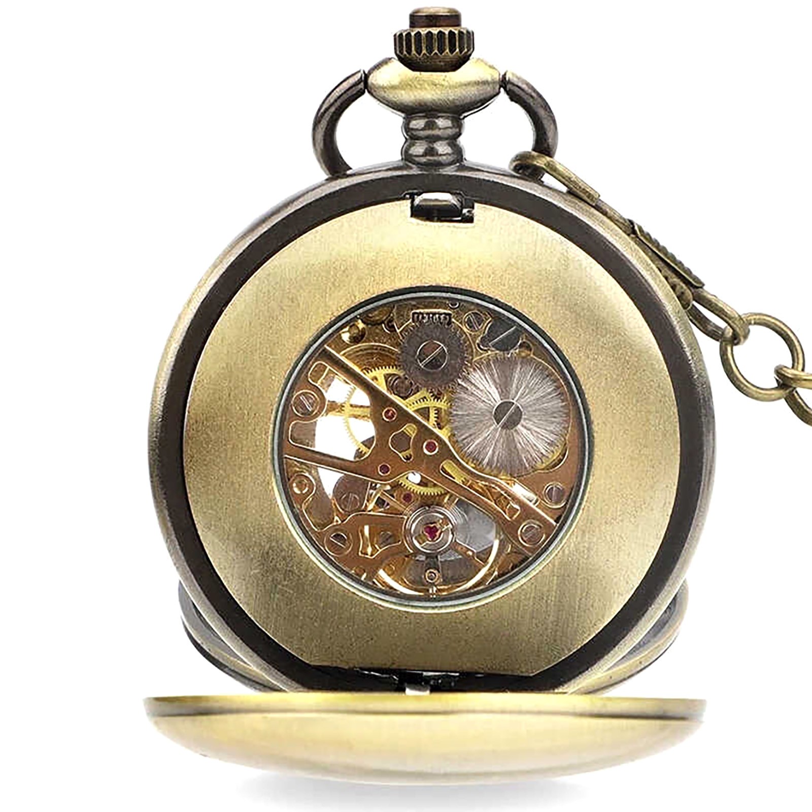 Zinc Alloy Mechanical Vintage Pocket Watch w/ Roman Numerals Ideal Gift Men