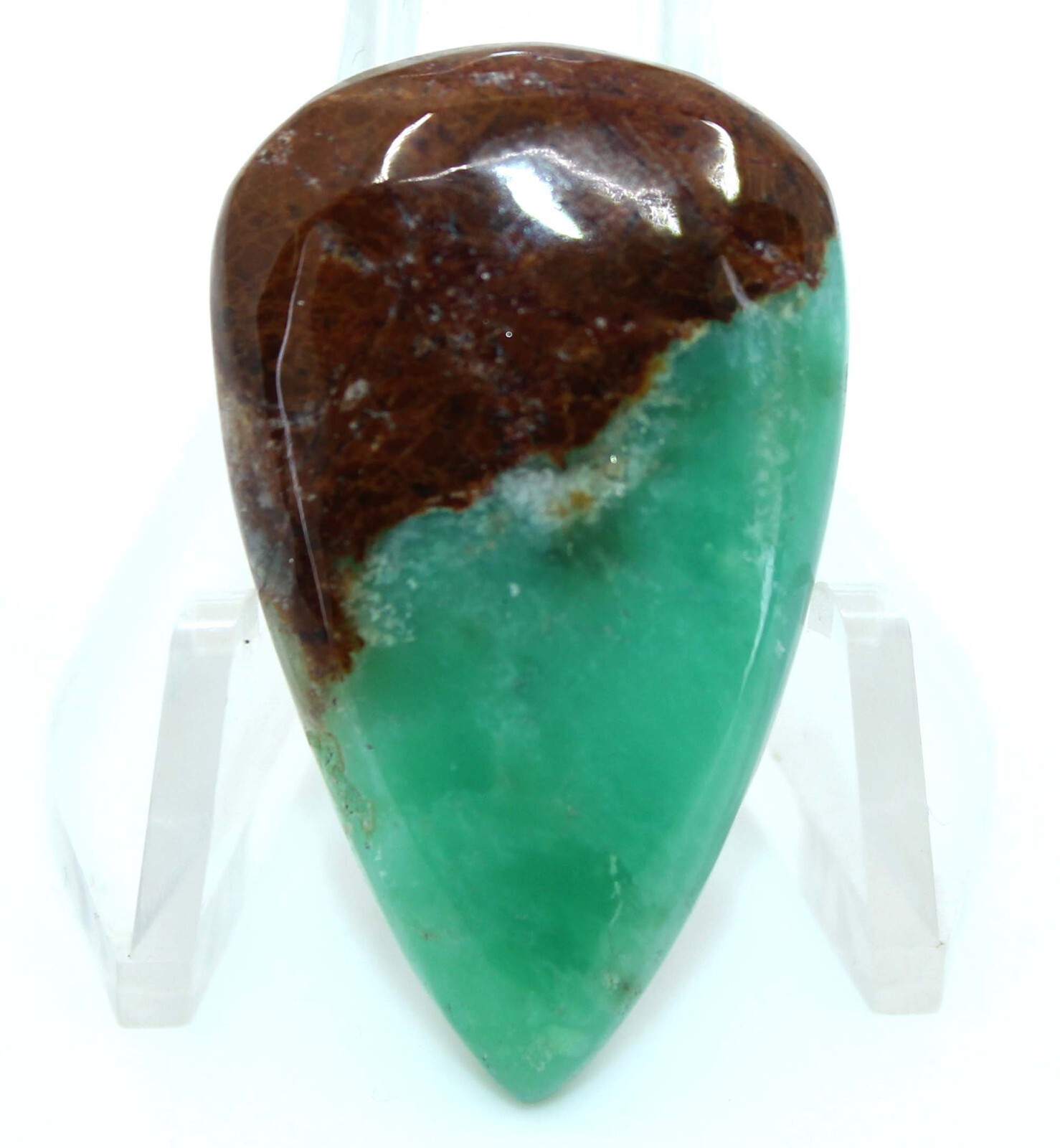 Nice 27.00 Cts Bio Chrysoprase Gemstone Pear Cabochon Loose Gemstone 29x21x6 mm