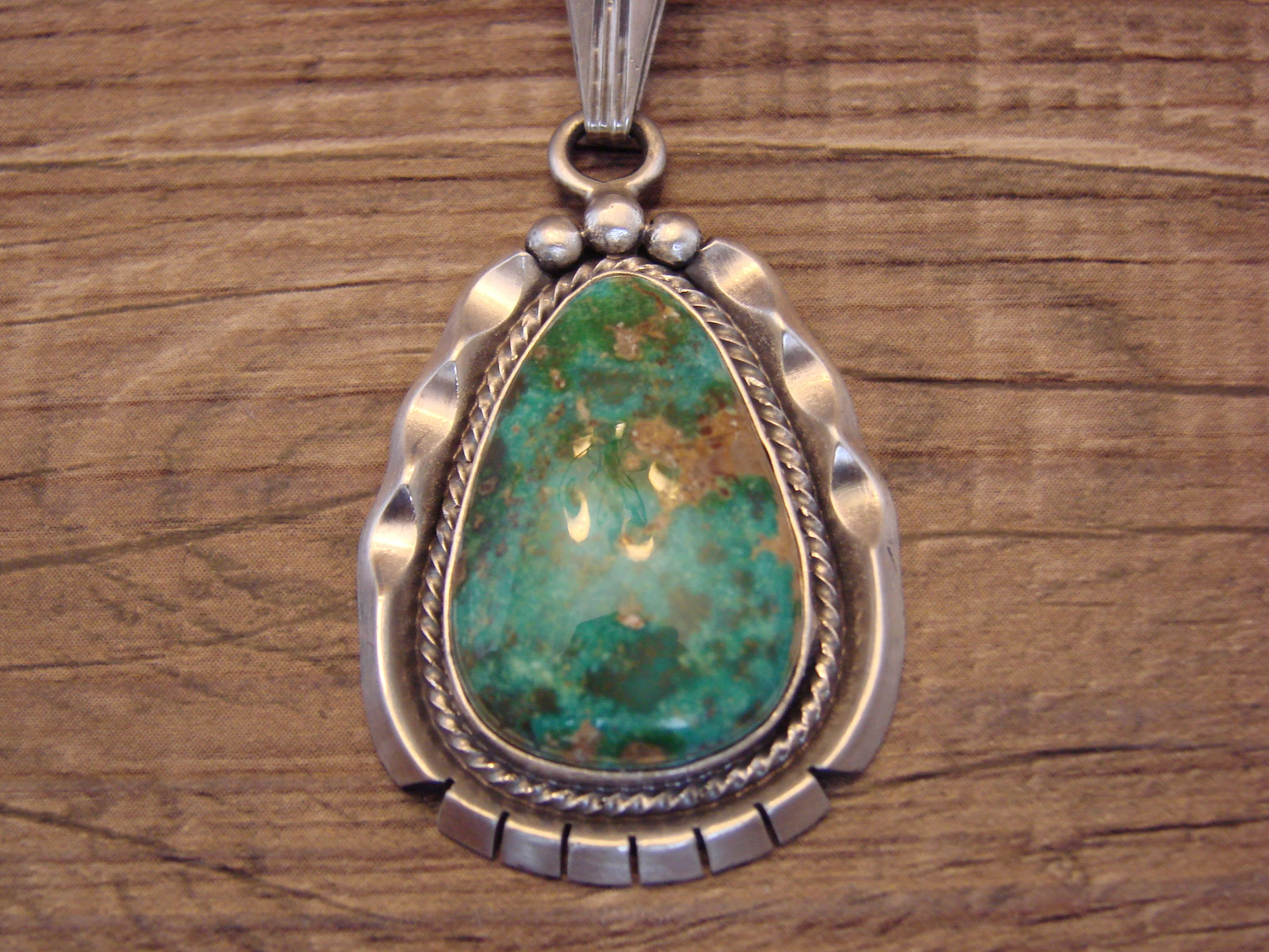 Native American Sterling Silver & Turquoise Pendant by Yellowhair