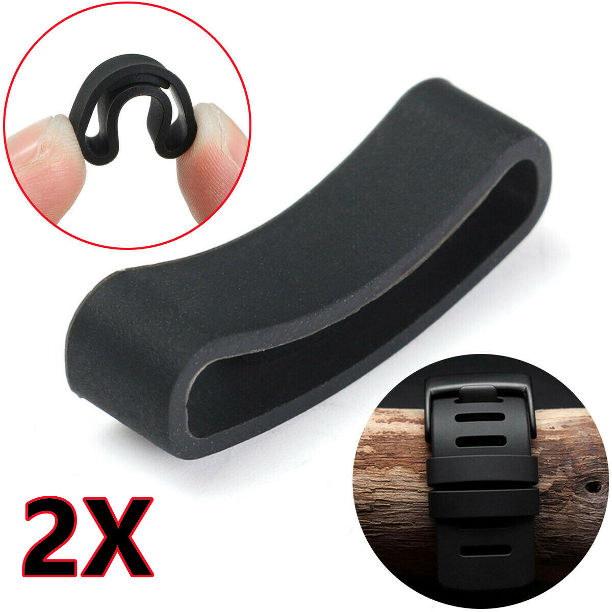 2X Fastener Ring Watch Strap Security Loop Wristband Band for SUUNTO Spartan