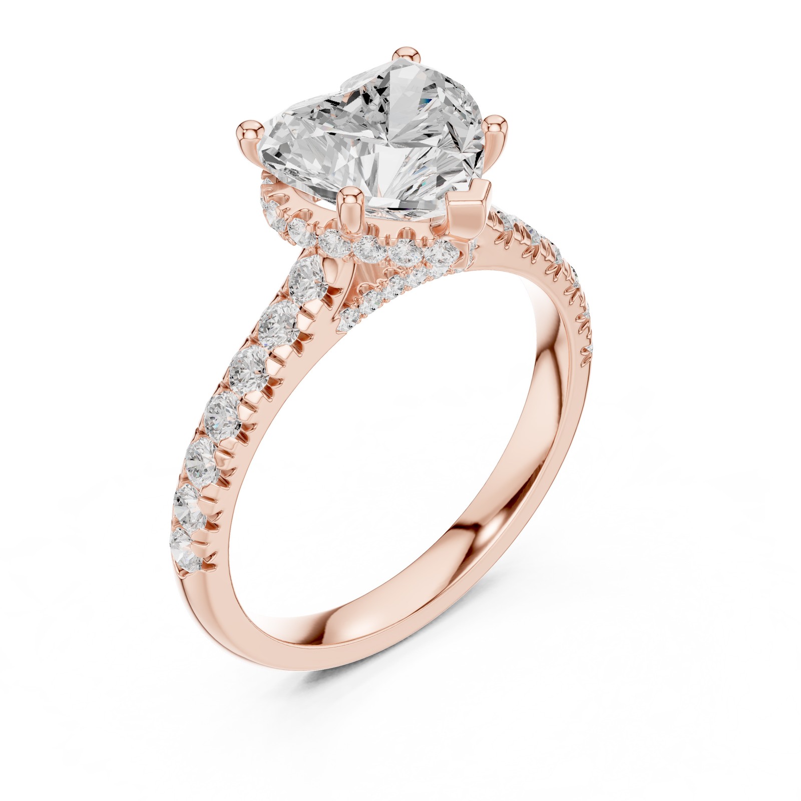 TCW 3.1 Ct VVS1 Lab Grown Diamond Heart Luxury Engagement Ring 14k Gold Over