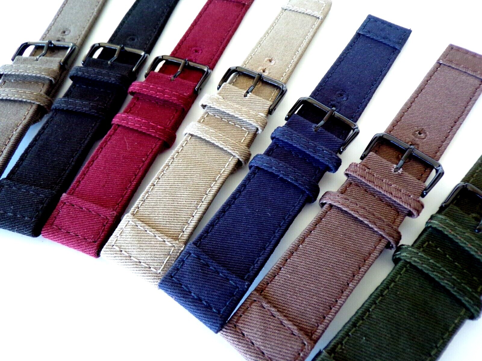 22mm WWII Canvas Sailcloth NATO military Dbl Layer nylon watch band Sport strap