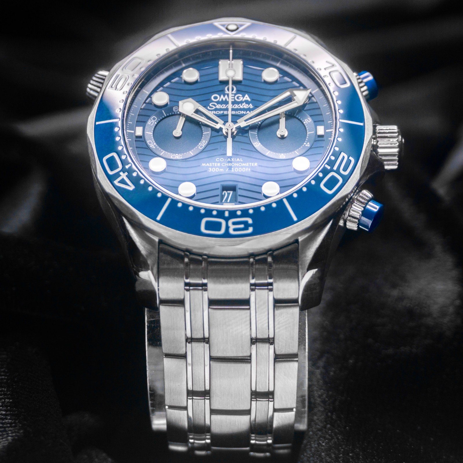 Omega Seamaster Diver 300M Chronograph 44 210.30.44.51.03.001 Blue Wave Warranty