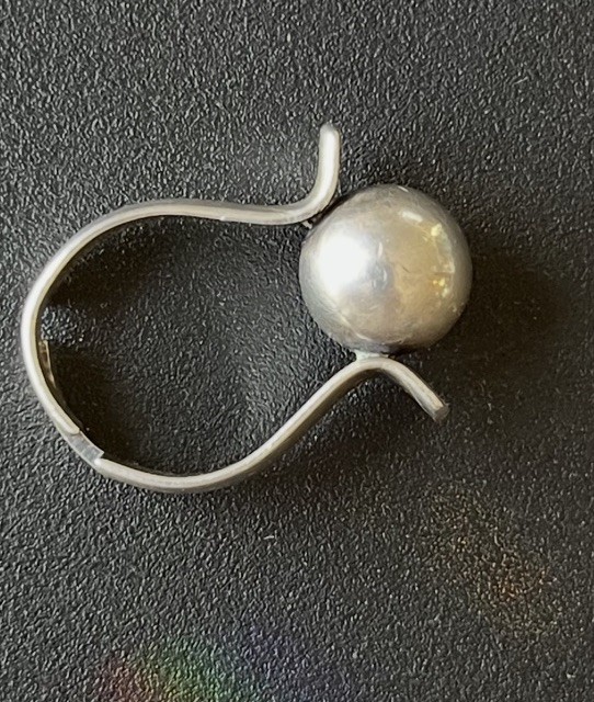 Vintage Sterling Silver Modernist Sphere Ring Adjustable 5.5 A12