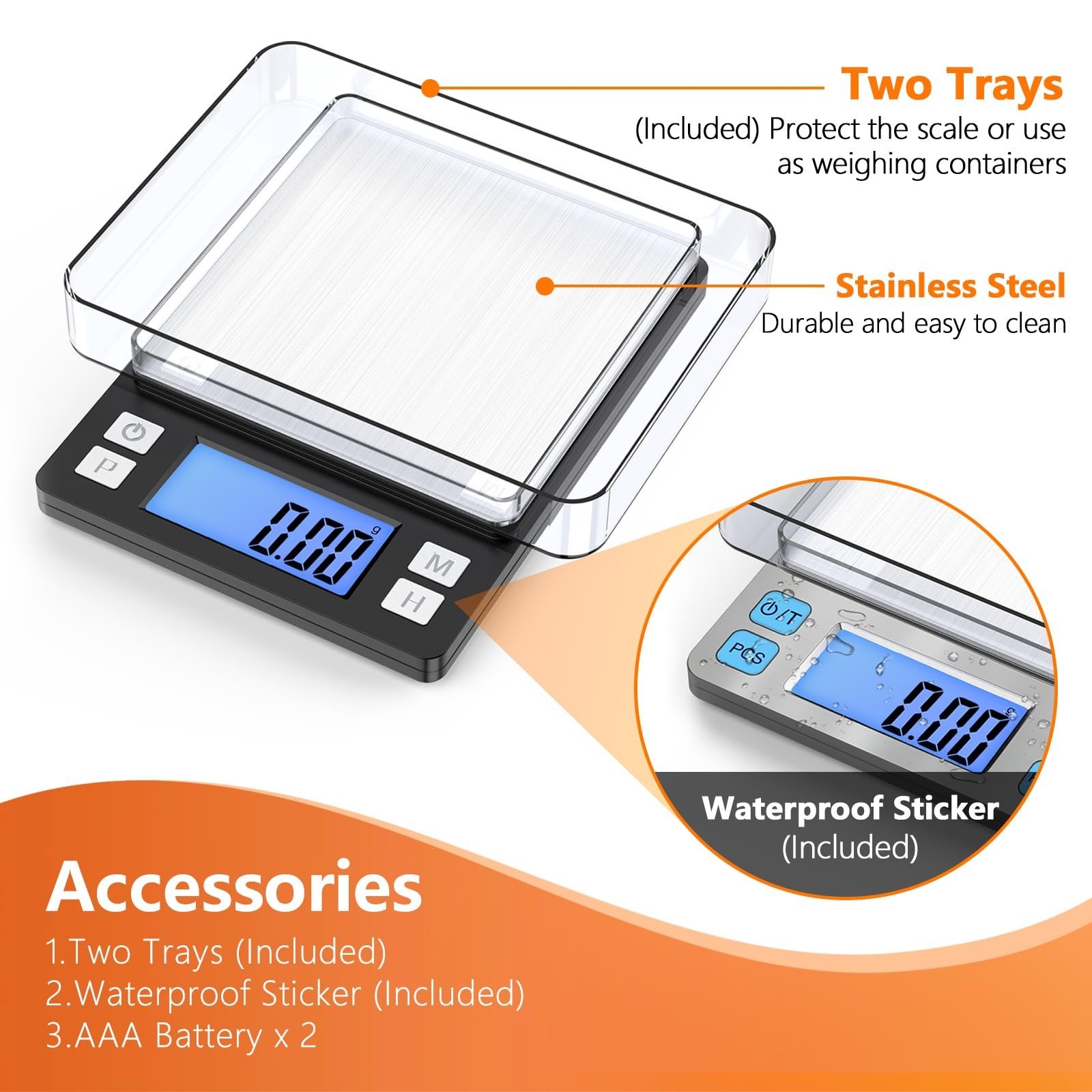 High Precision 0.01g Digital Jewelry Scale 1000g – Tare, Hold, Counting, Portabl