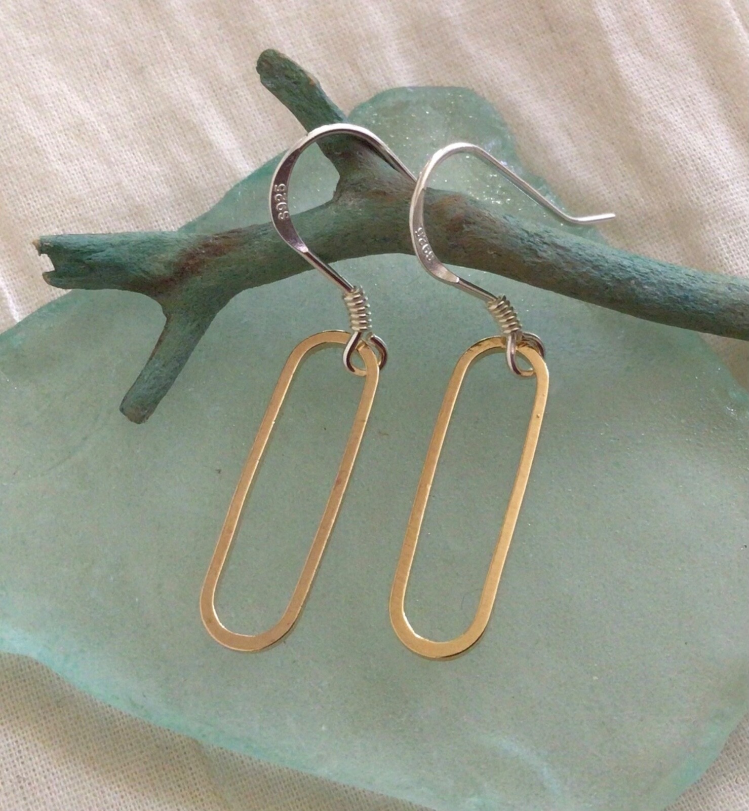 HANDCRAFTED SUNDANCE CHARM LINK EARRINGS HANDMADE SIMPLE ARTISAN JEWELRY