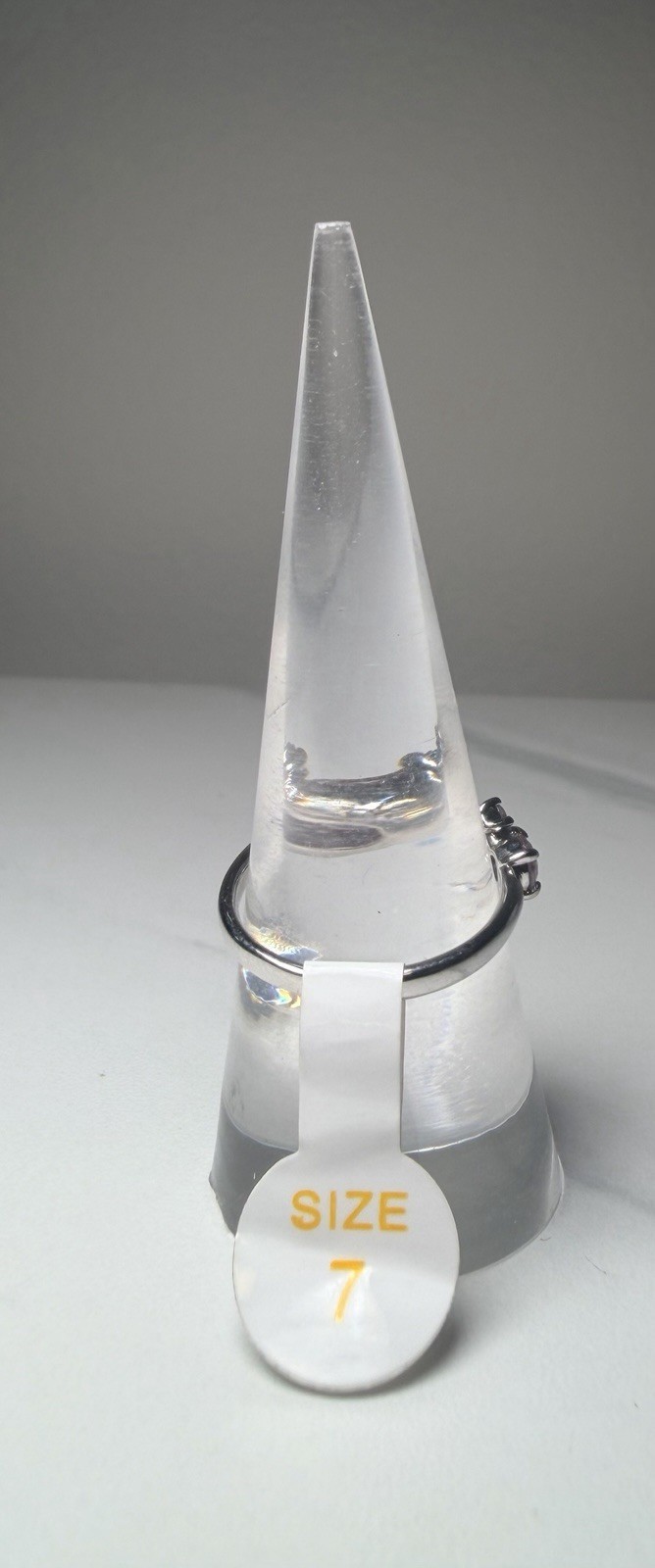 Bomb Party Lab-Created Light Plum Ice Crystal Rhodium Plating Ring 7