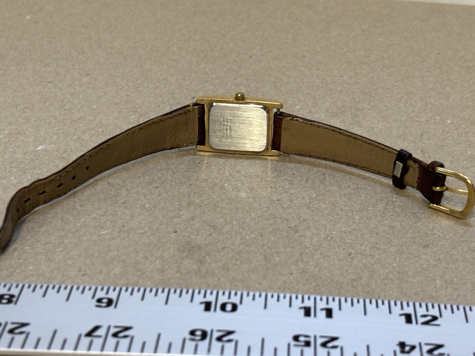 Paul Maret Women’s Gold Tone Brown Leather Band Quartz Watch