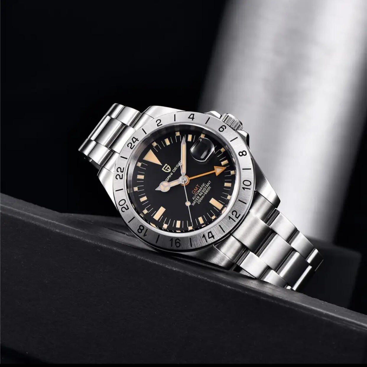 PAGANI DESIGN GMT Men Automatic Mechanical Watch 2024 New Stainless Steel Luxury