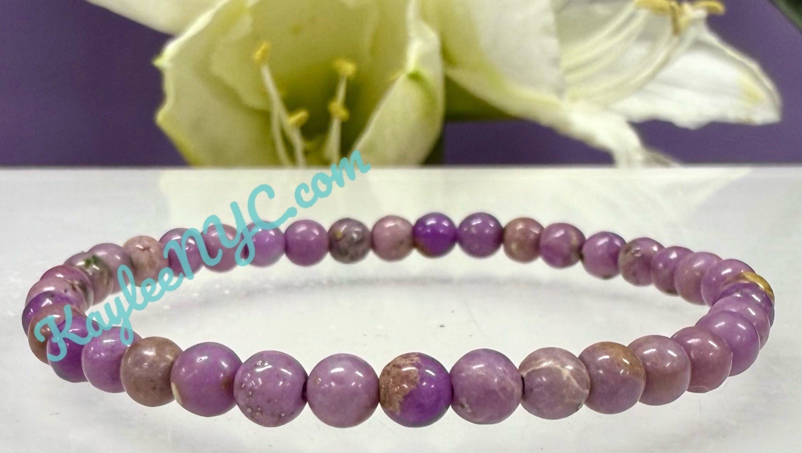 Wholesale Lot 6 Pcs Natural Phosphosiderite 5mm Crystal Stretch Bracelet 7.5”