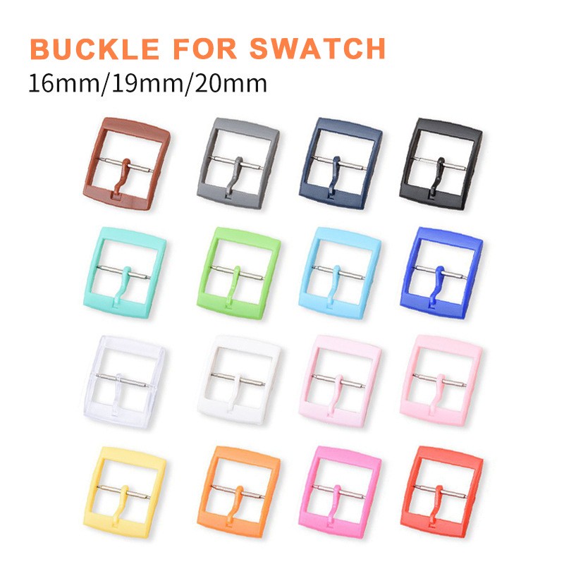 10PCS 16mm 19mm 20mm Colorful Plastic Watch Band Strap Pin Buckle For Swatch