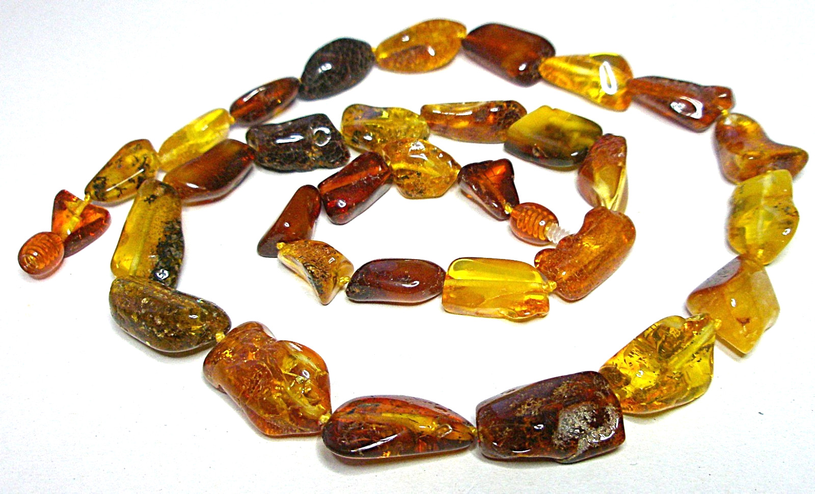 Genuine Polished Baltic Amber Necklace Multicolor 60 cm! – 23.5 inch, Handmade