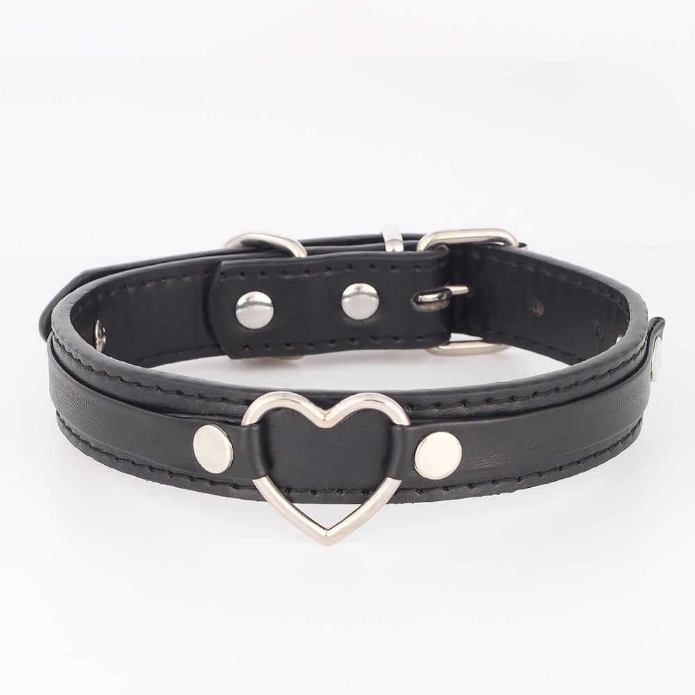 SEX WIFE Choker DIY BDSM Gift Necklace Heart Custom Collar Chain Metal Leash J4