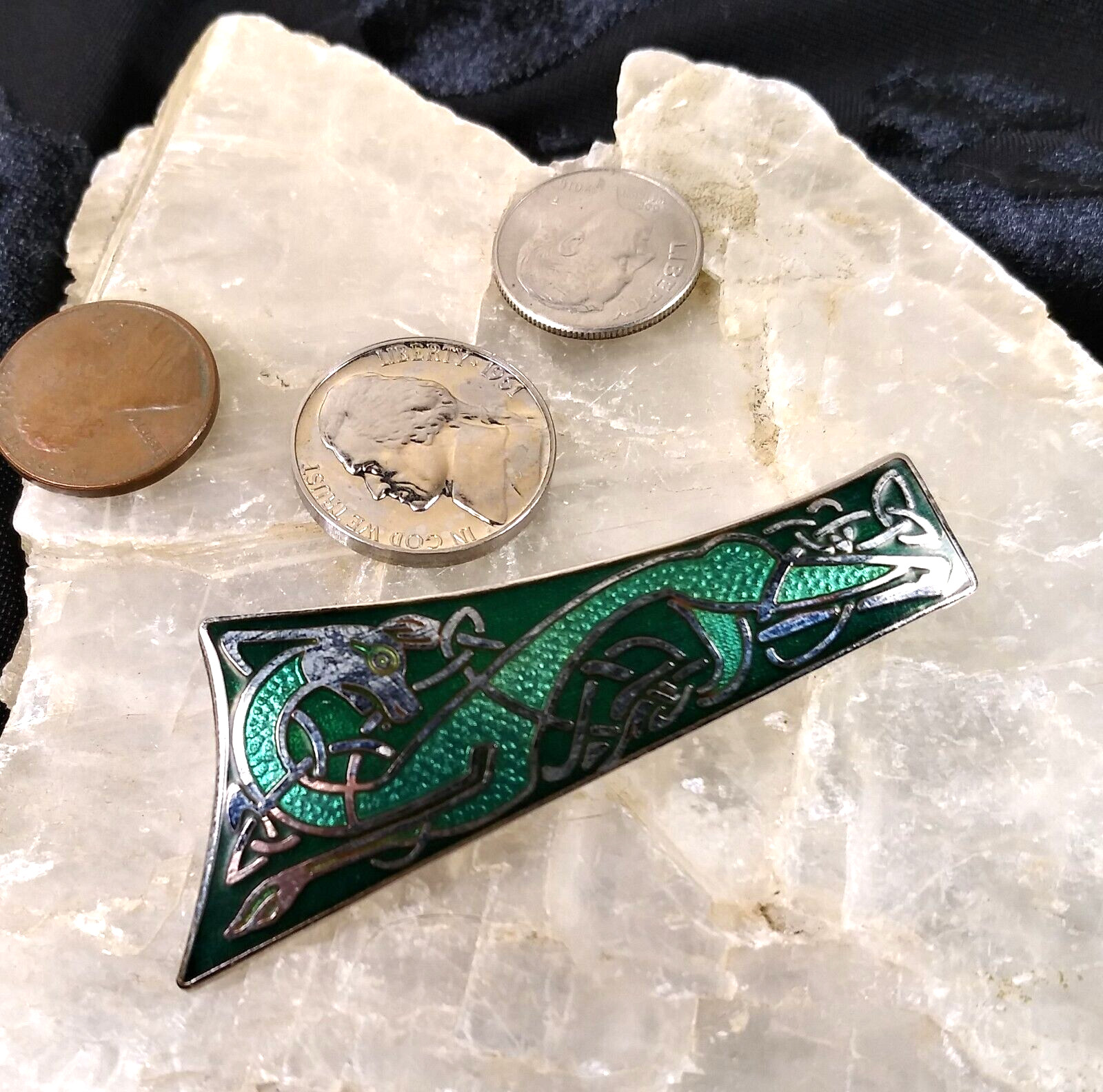 Sea Gems Celtic Enamel Pin with Fantastic Animal Beast