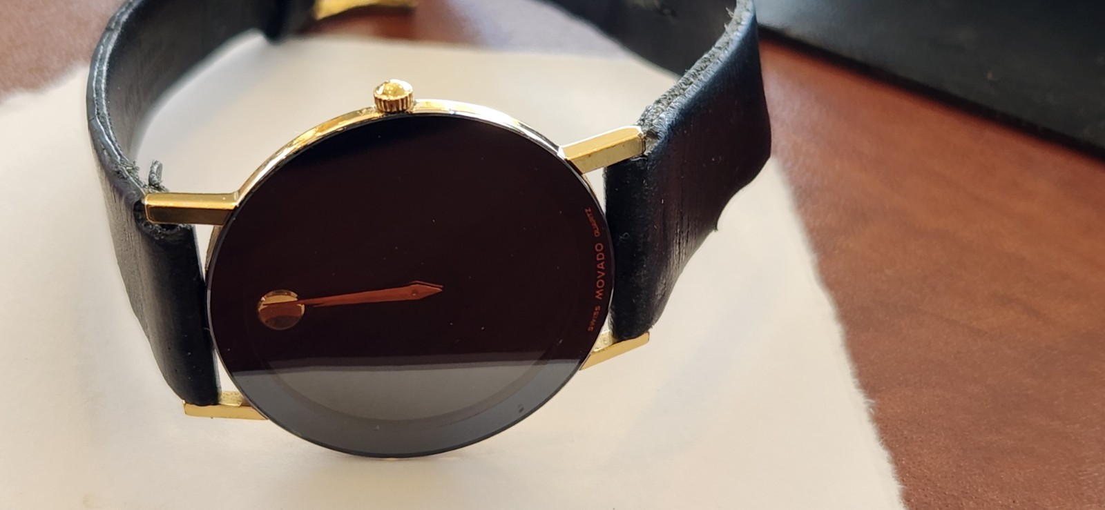 Movado Museum 87-40-882 Ultra Slim 30.5 mm Black Steel/PVD Quartz Wrist Watch