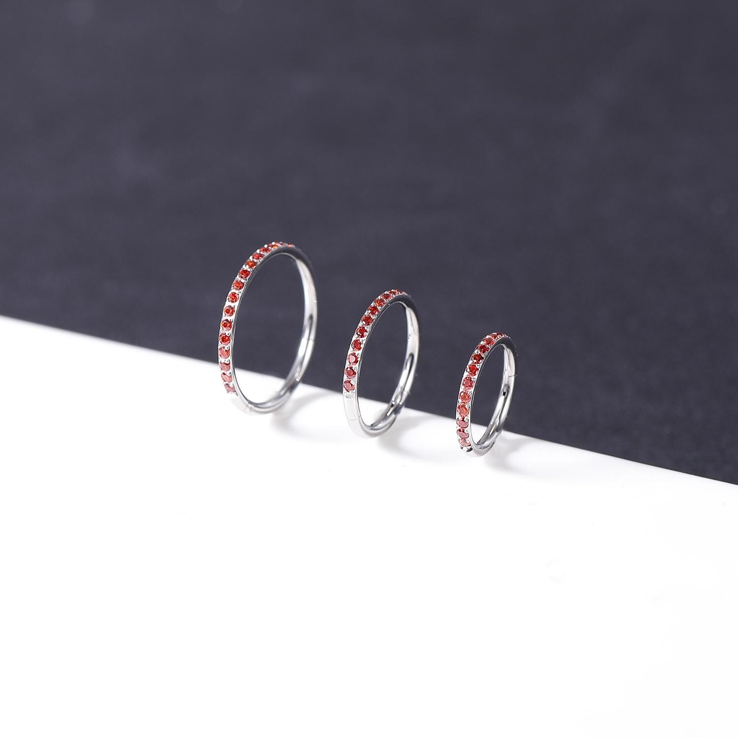 1 Pc Surgical Steel Nose Ring Hoop Septum Piercing CZ Cartilage Earrings Jewelry