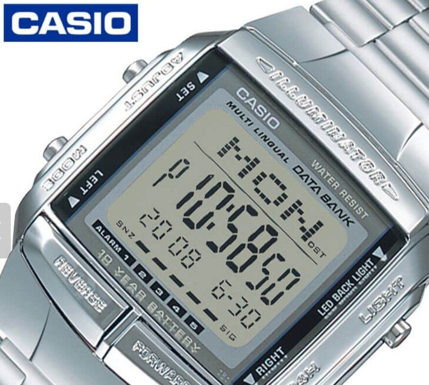 New Data Bank CASIO Chipkashi CASIO DB 360 1AJH Silver Retro Digital Wristwatch
