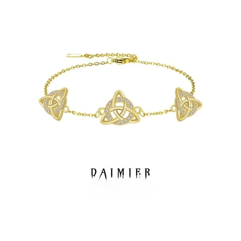 Celtic Knot Bracelet For Women In Copper Featuring A Golden Finish new design
