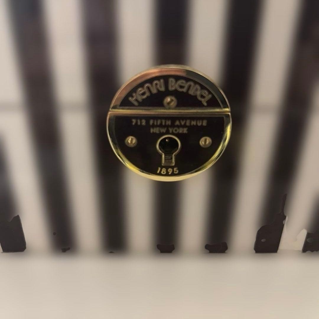 Rare Henri Bendel New York Jewelry Box Case Vintage stripe