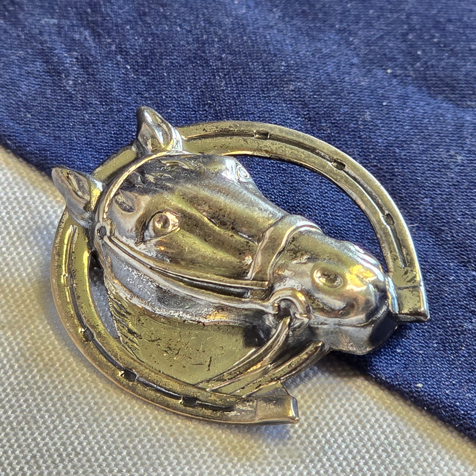 Sterling Silver Brooch 5.92g Fine Jewelry Horse & Horse Shoe Scatter Pin