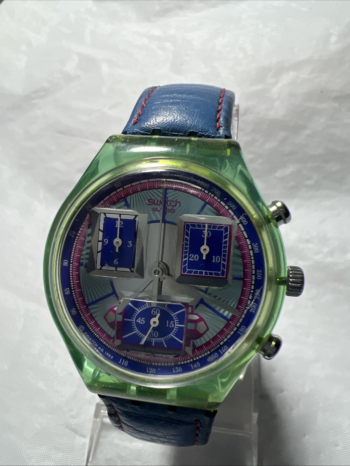 Swatch SWISS Choreograph,(ECHODECO) SCN112,37mm, joyful Purple& Green Dial Motif