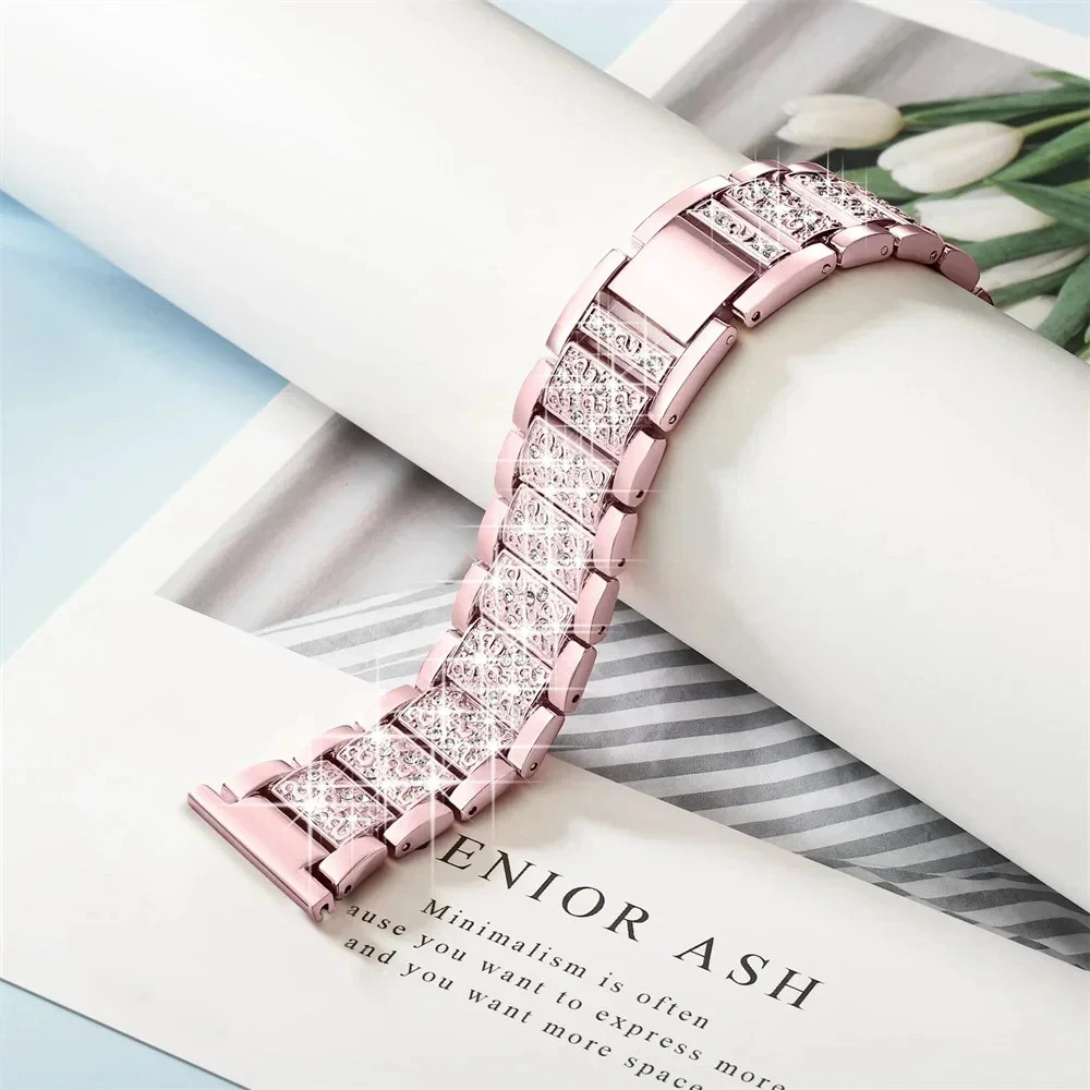 Diamond Bling Metal Band for Samsung Galaxy Watch 8 7 6 5 4 FE 3 41mm Active 1 2