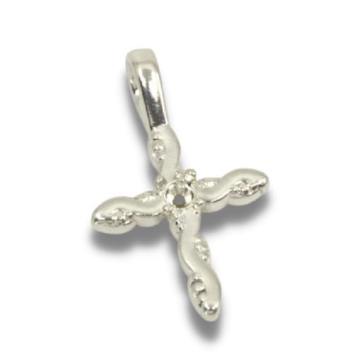Round Cross Twist Milgrain Pre-notched Pendant Mounting