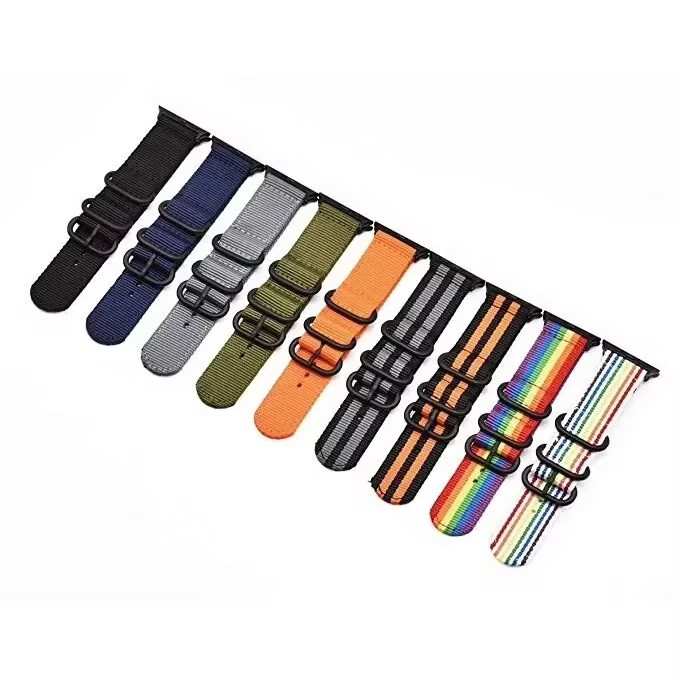 Nylon Strap For Apple watch band Ultra 2 45mm 41mm 42mm 49mm Military Woven band