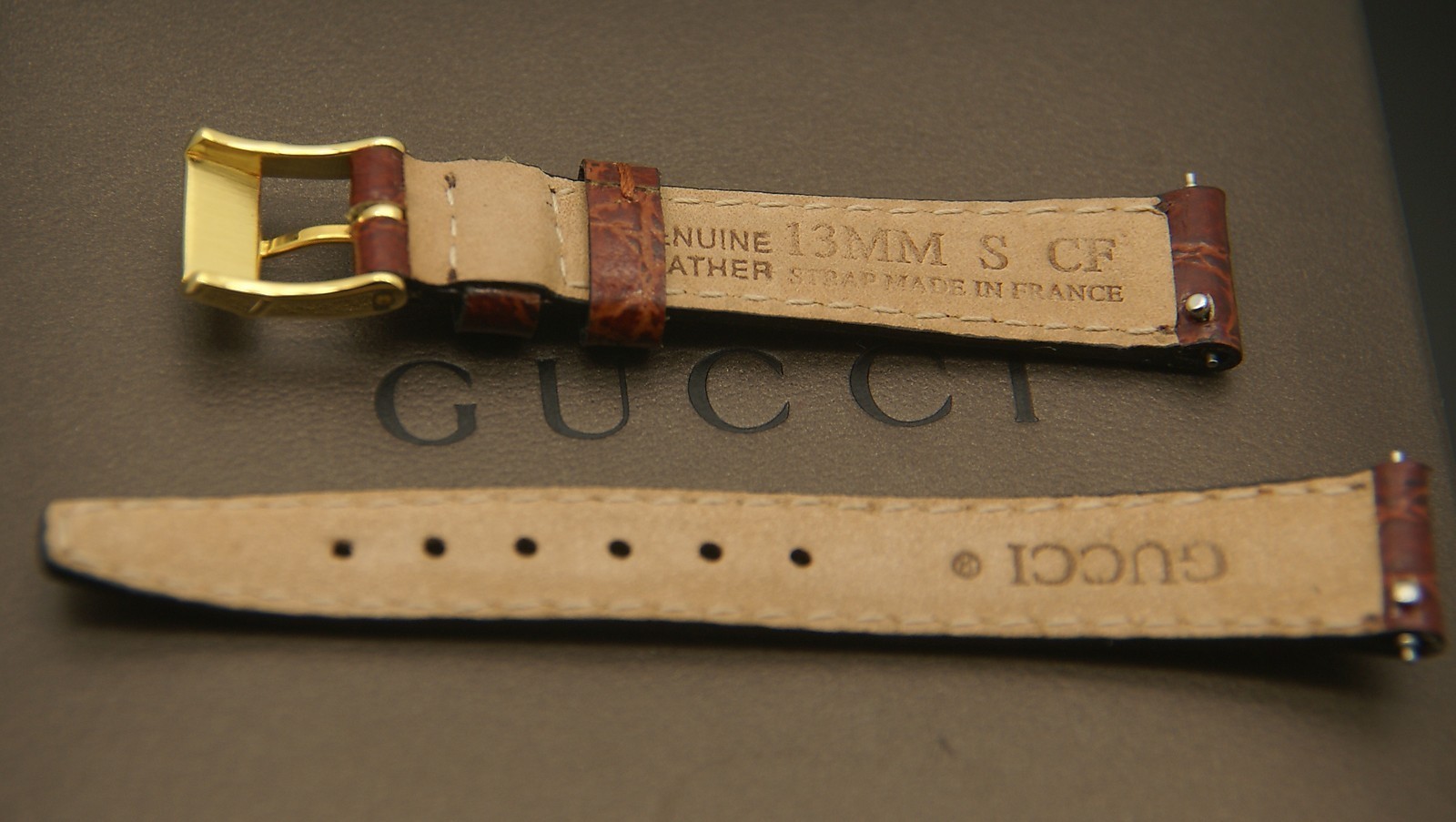 New Gucci 13 MM Burgundy Genuine Leather Watch Band – (13.106S)