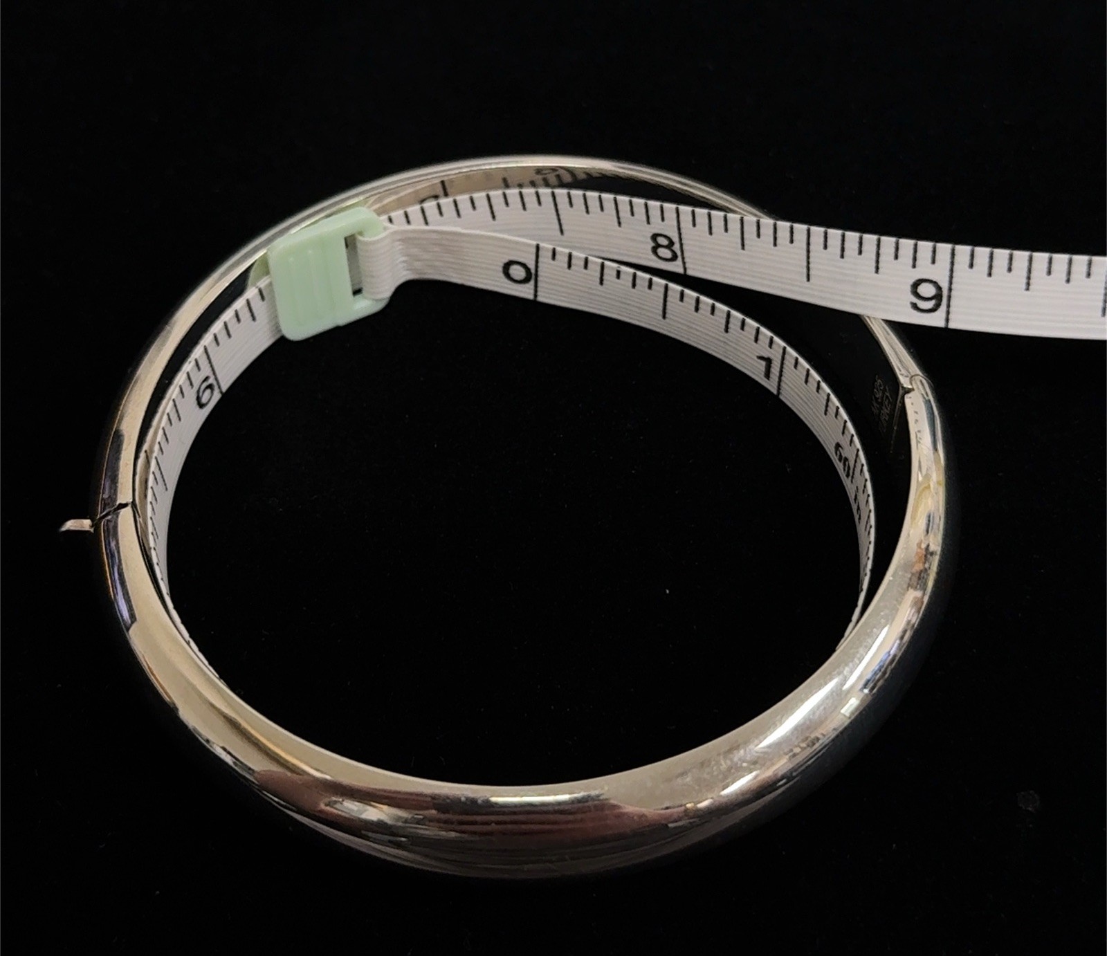 7.5” x 11mm 925 Sterling Silver Hinged Bangle Bracelet, 20.6g