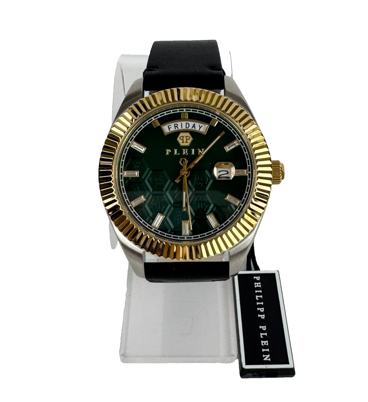 $450 Philipp Plein New Men Date Superlative Gent Watch Gold Stainless PWPVA0124