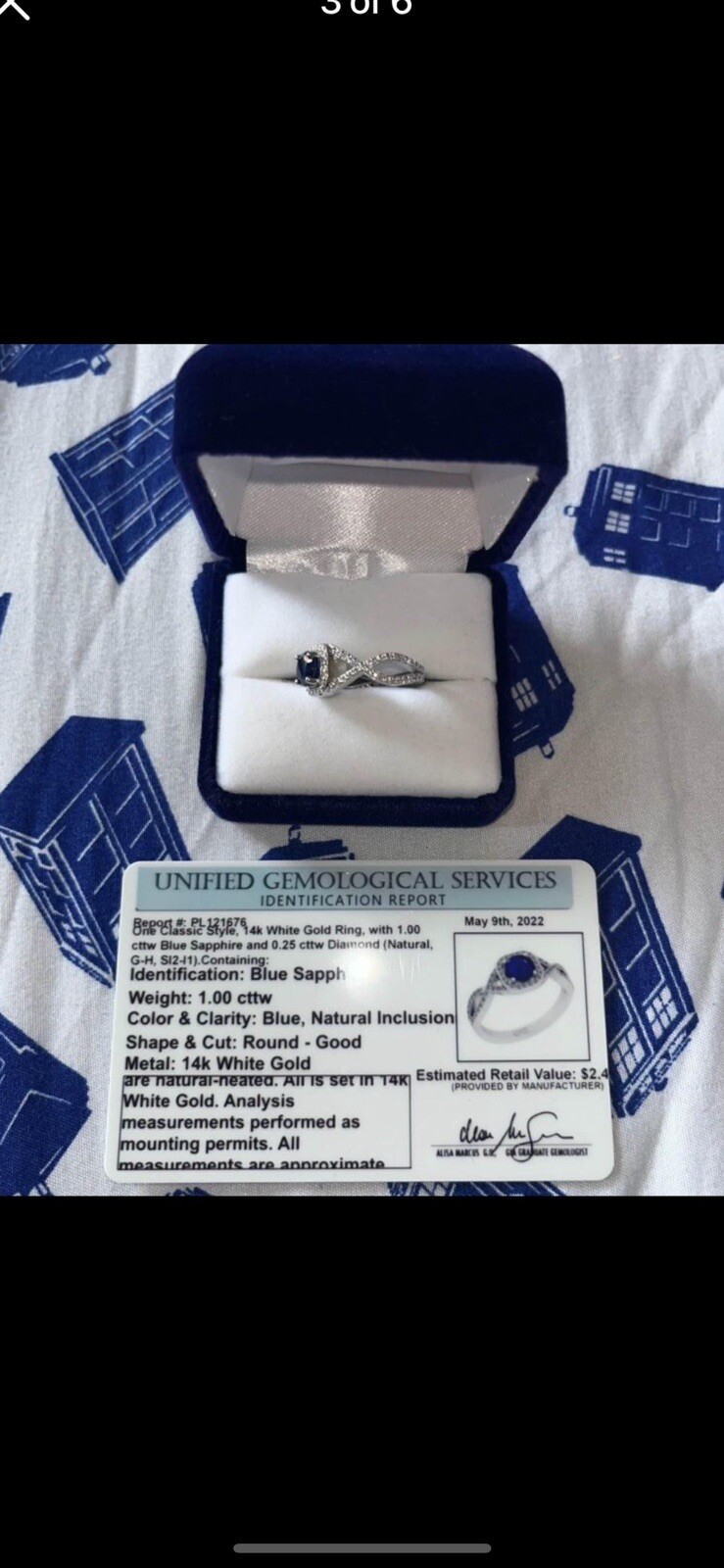 14 Karat White Gold Sapphire And Diamond Ring