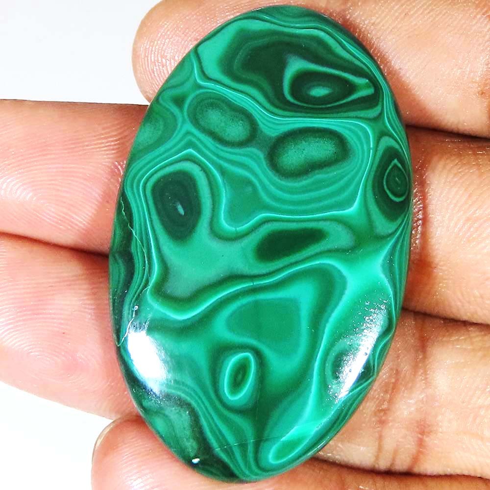 100.00 Cts Natural Green MALACHITE Oval Cabochon Top Gemstone 30x49x5 mm FD777