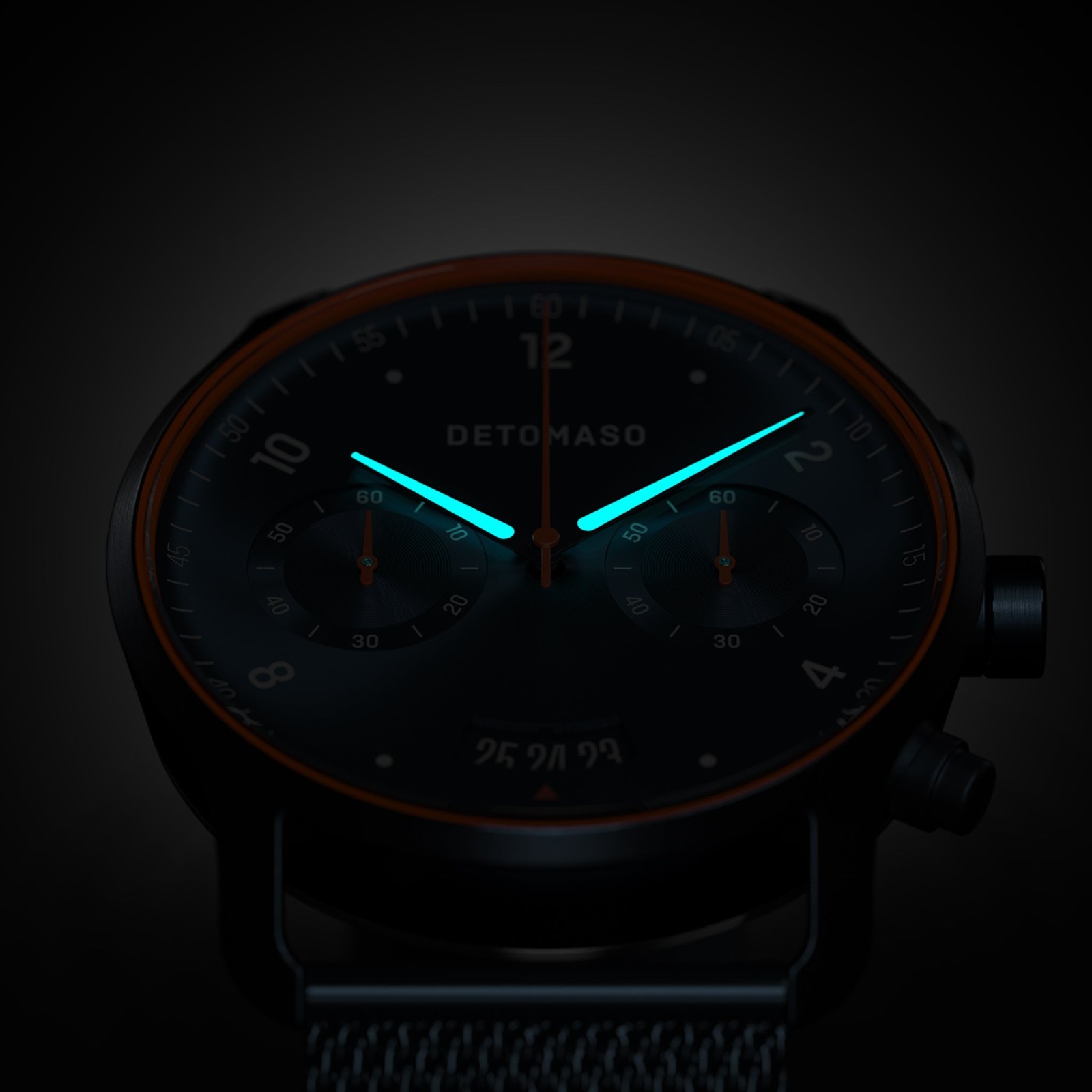 DETOMASO SORPASSO CHRONOGRAPH VELOCITÀ BLUE ORANGE 42mm (MESH) MSRP $219 🔥NEW🔥