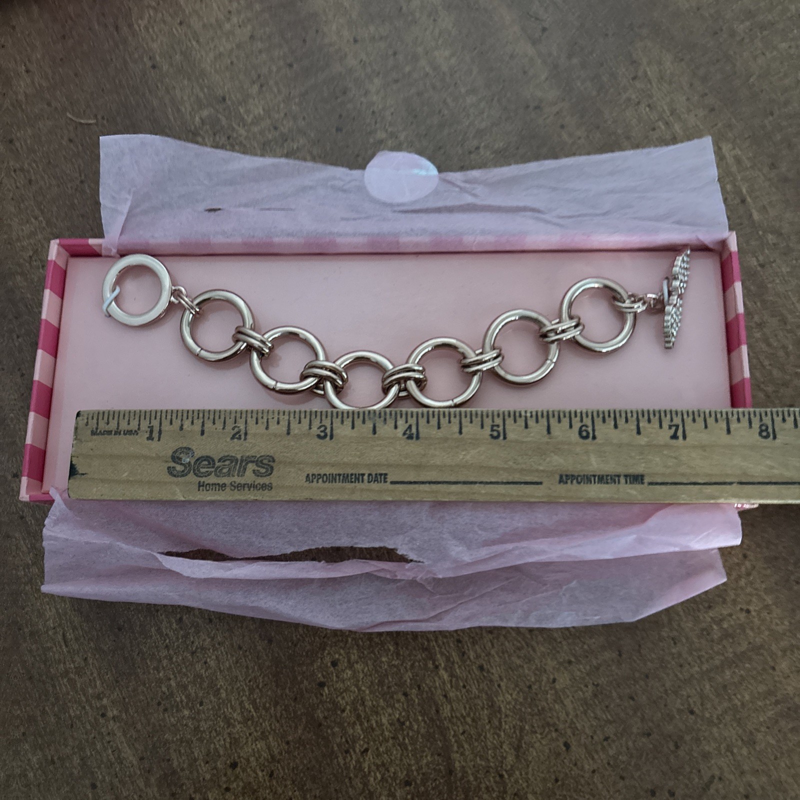 NIB Victoria’s Secret Limited Ed Gold Crystal Angel Wings Link Bracelet GK11