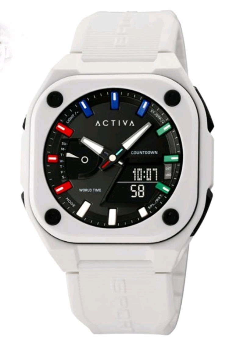Activa X Invicta Men’s Digital Watch – 44.8mm, White (ACW2328-002)