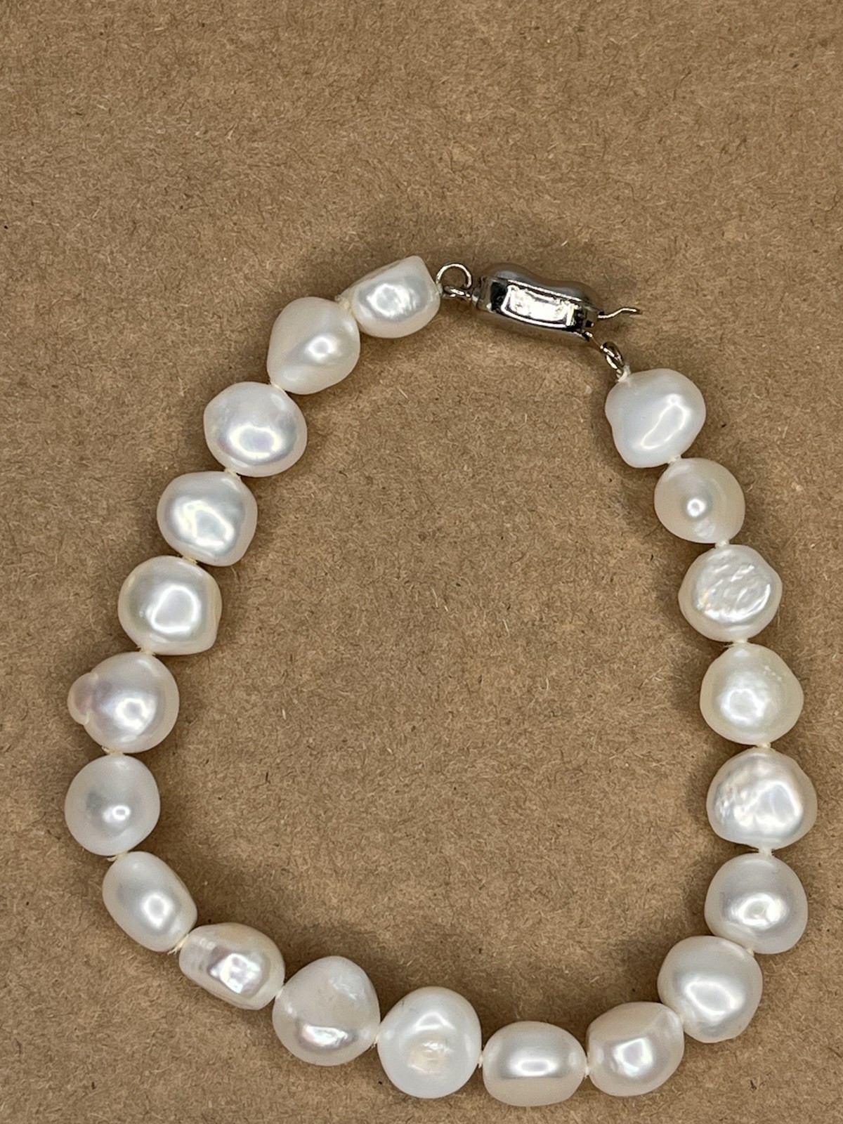 Khai Baroque Pearl Bracelet Philippines Real Fresh Water Silver Tone Clasp ~ 7″