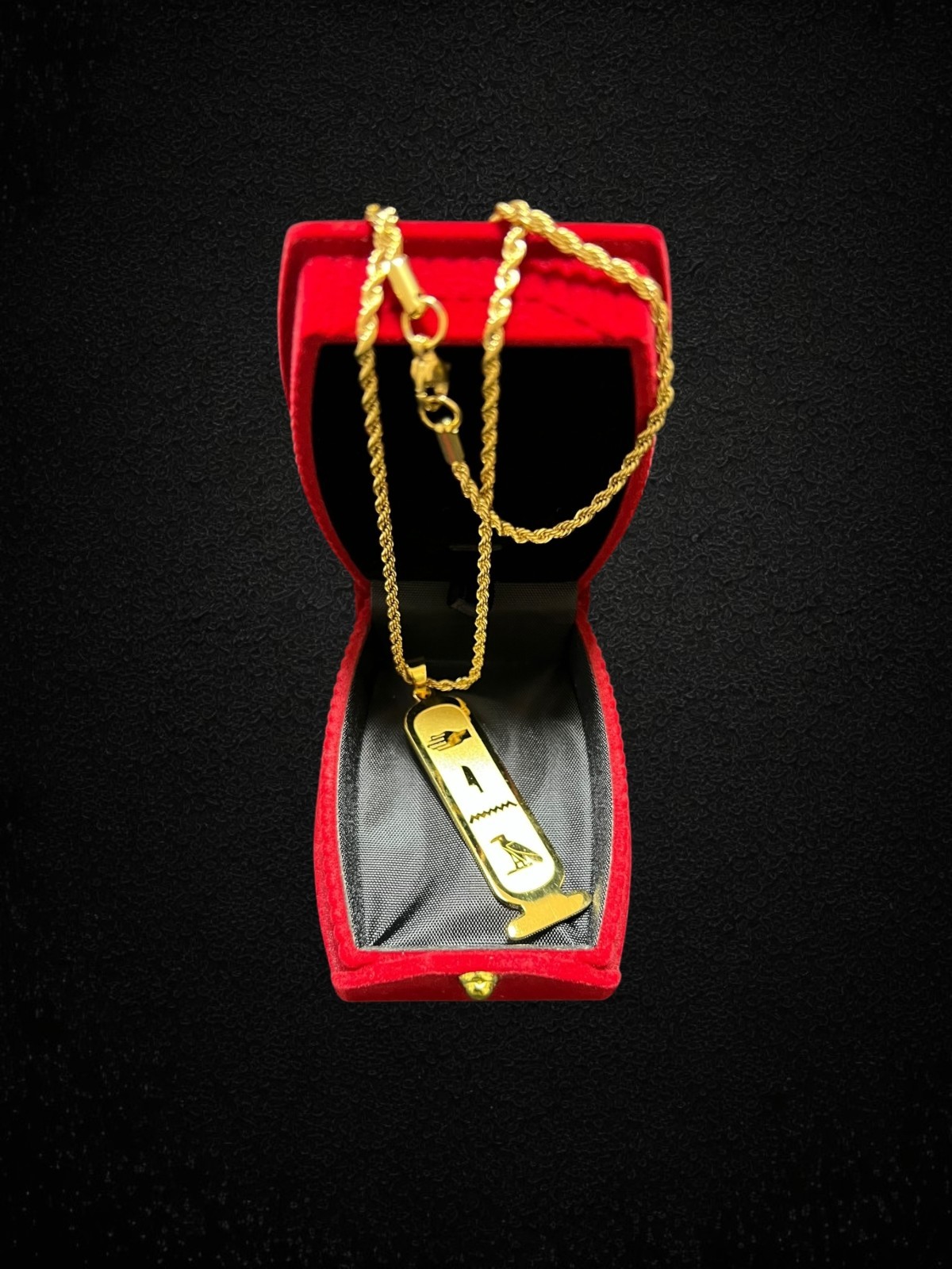 Write Your Name – Custom Egyptian Cartouche Necklace – Personalized Hieroglyphic