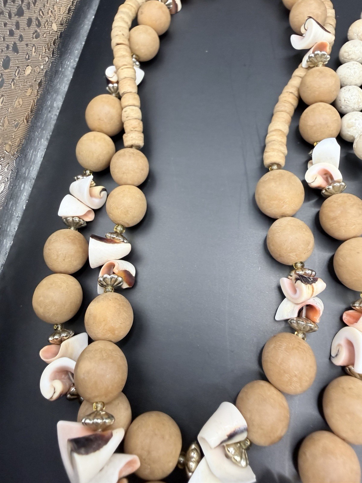 Vintage Lot 7 Stone Gemstone Necklaces Amber Amethyst Turquoise Sodalite Shell