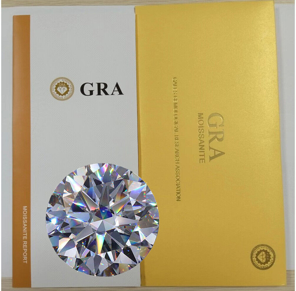 Loose Moissanite Round Real Gem Stone W. GRA Certificate VVS1 D 0.8mm-2.9mm
