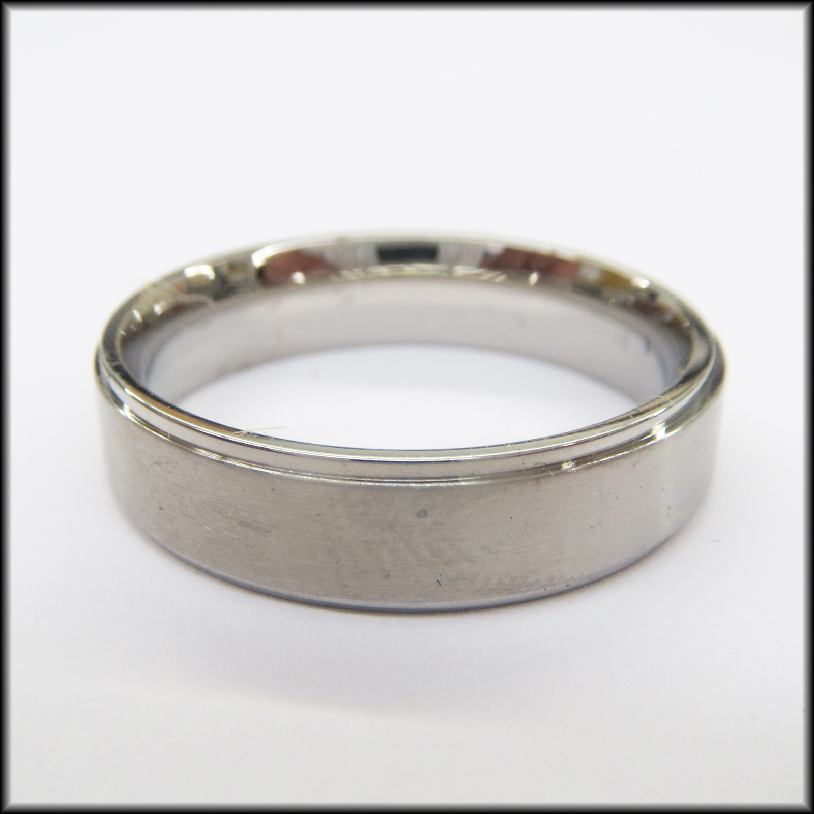 Stainless Steel Stamped High Polished Edge Ring 6mm