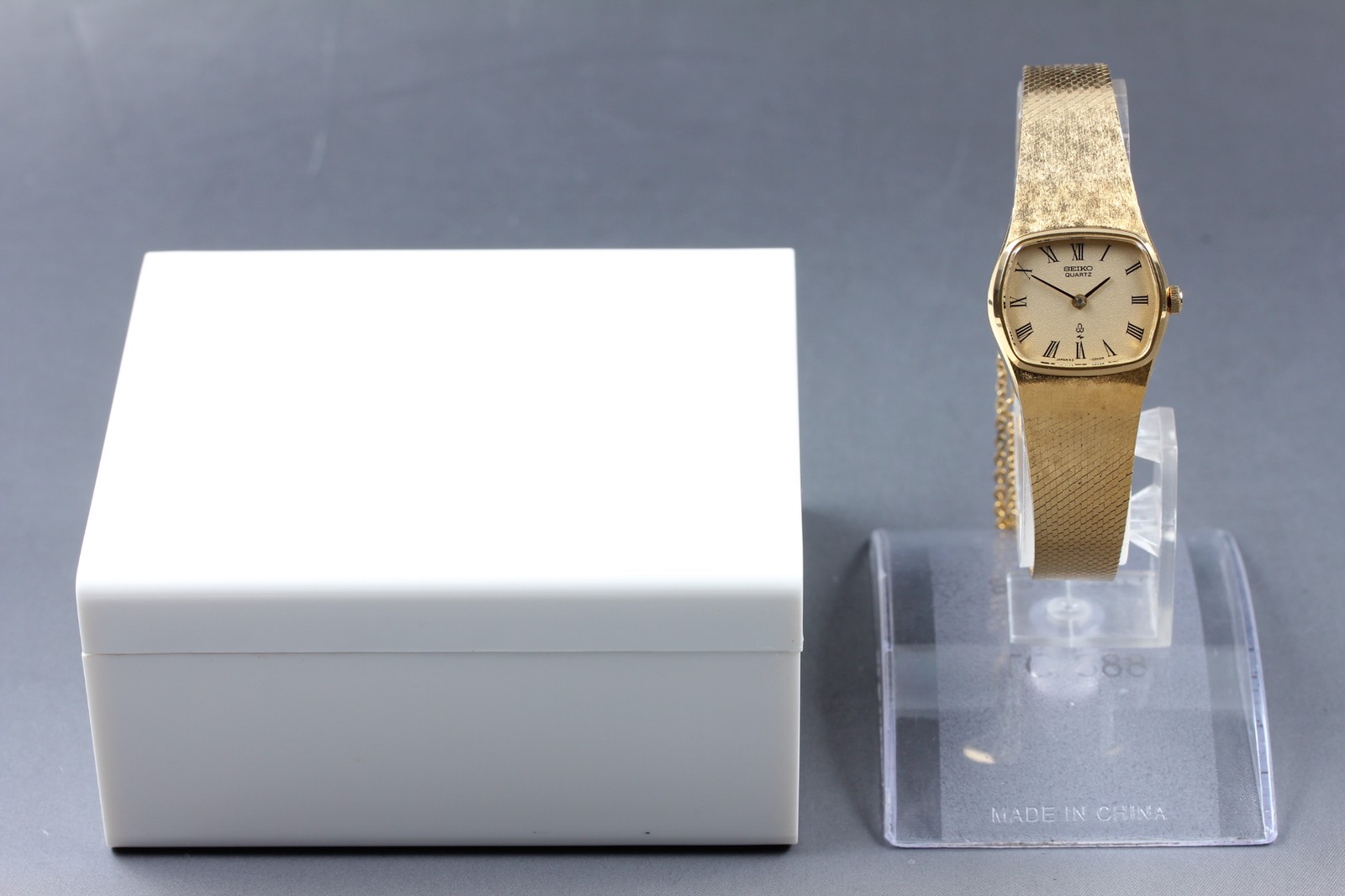 Vtg 1977 N MINT Seiko Bracelet 43-3120 Quartz Gold Hexagon Womens Watch JAPAN