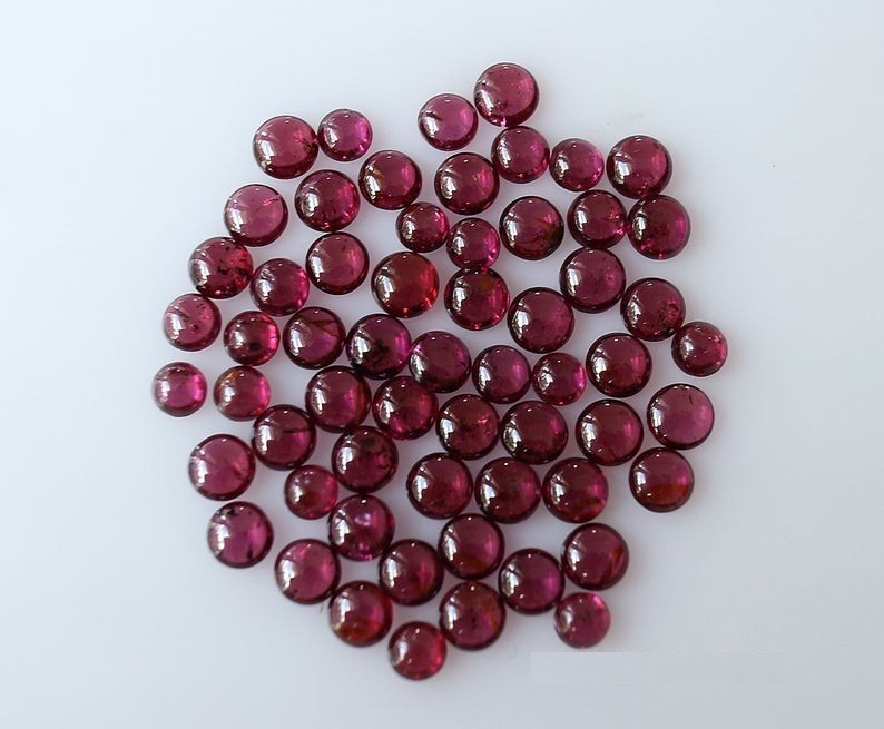 Natural Garnet Hyderabadi Round Cabochon 3mm To 15mm Loose Gemstone