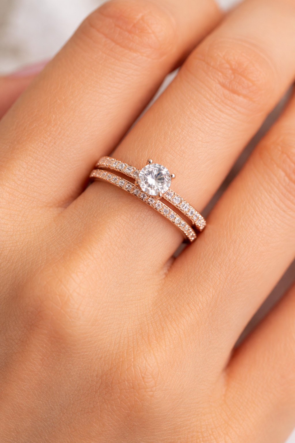 1.45 Ct Round Cut Moissanite Stone Engagement Ring With Matching Band in Silver