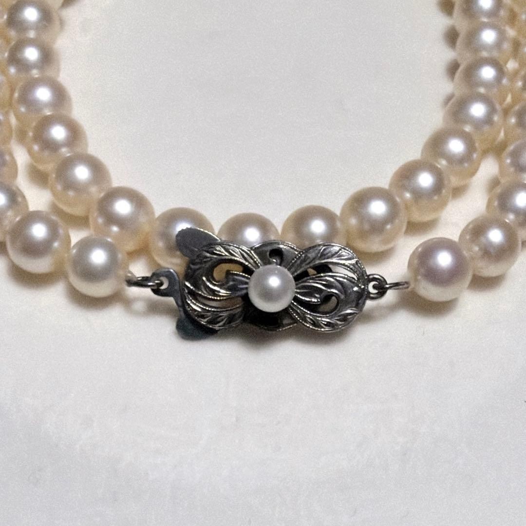 MIKIMOTO Akoya Pearl Necklace White Cream 5.5-6.0mm 38cm Silver 18.9g